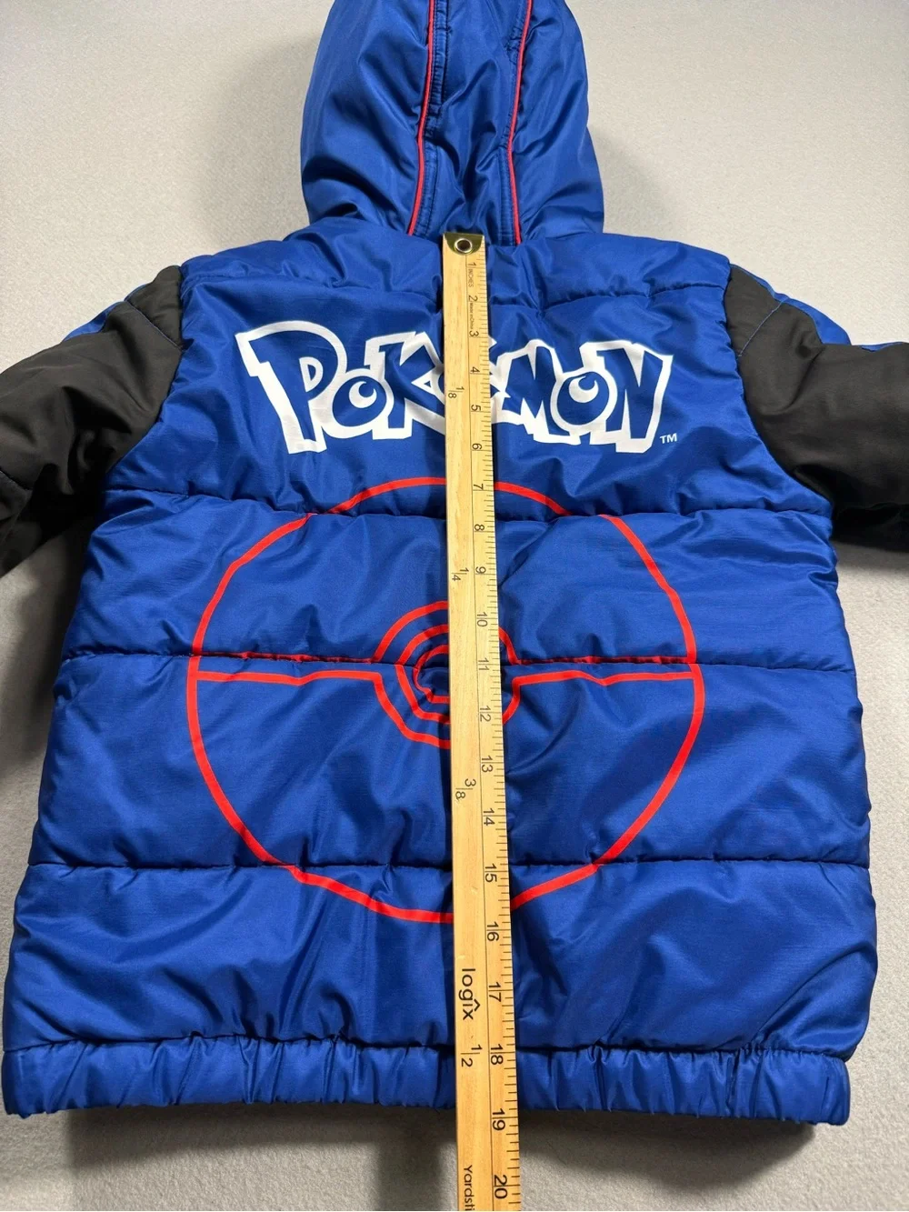 Pokemon 7/8 Little Kid Unisex Zip Up Winter Coat Puffer Jacket Blue Red Black